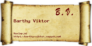 Barthy Viktor névjegykártya